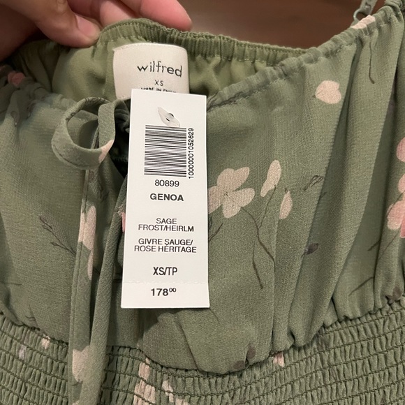 Aritzia Wilfred Genoa dress in sage frost/heirloom pink - Picture 4 of 4